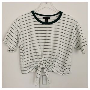 Cropped Striped Forever 21 T-shirt
